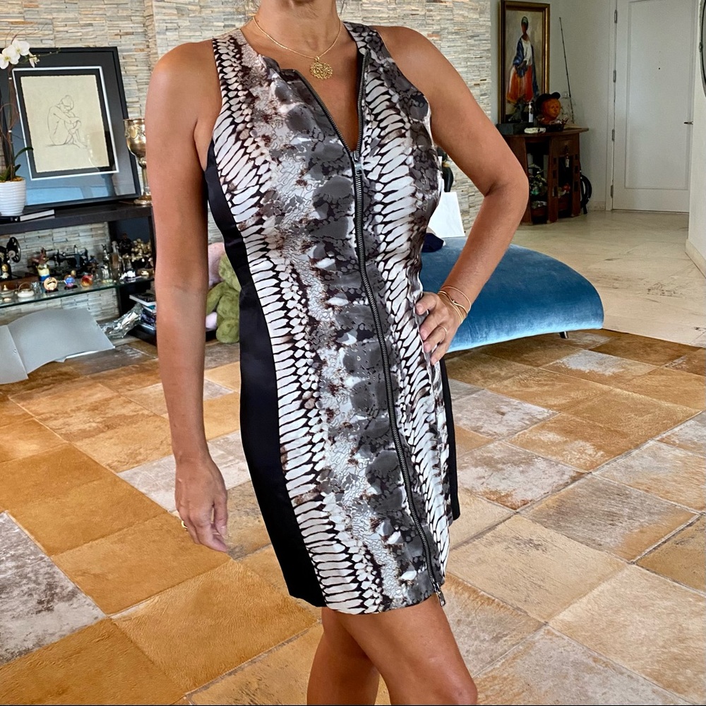 A|X ARMANI EXCHANGE SEXY SNAKE-PRINT DRESS